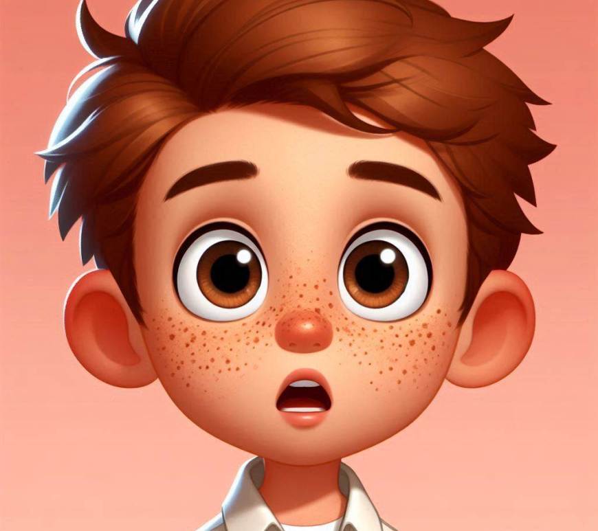 Niño con pecas preocupado