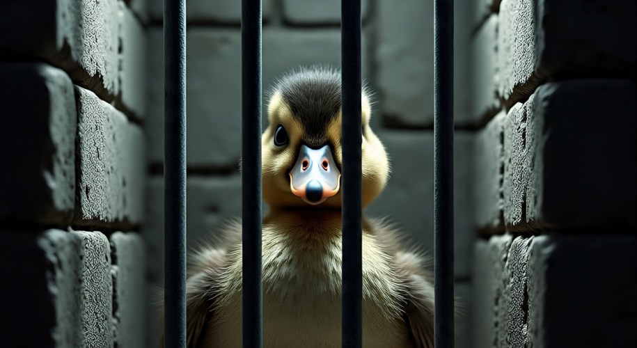Patito en la carcel. Animación. Historia corta