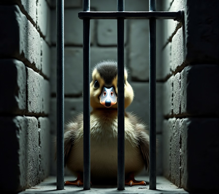 Patito en la carcel. Animación. Historia corta